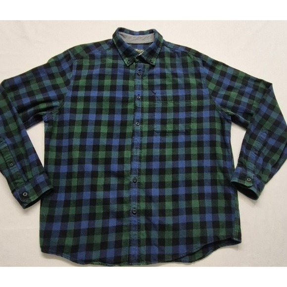 Eddie Bauer Other - Eddie‎ Bauer men's blue/green/black plaid flannel long sleeves shirt sz. XL
